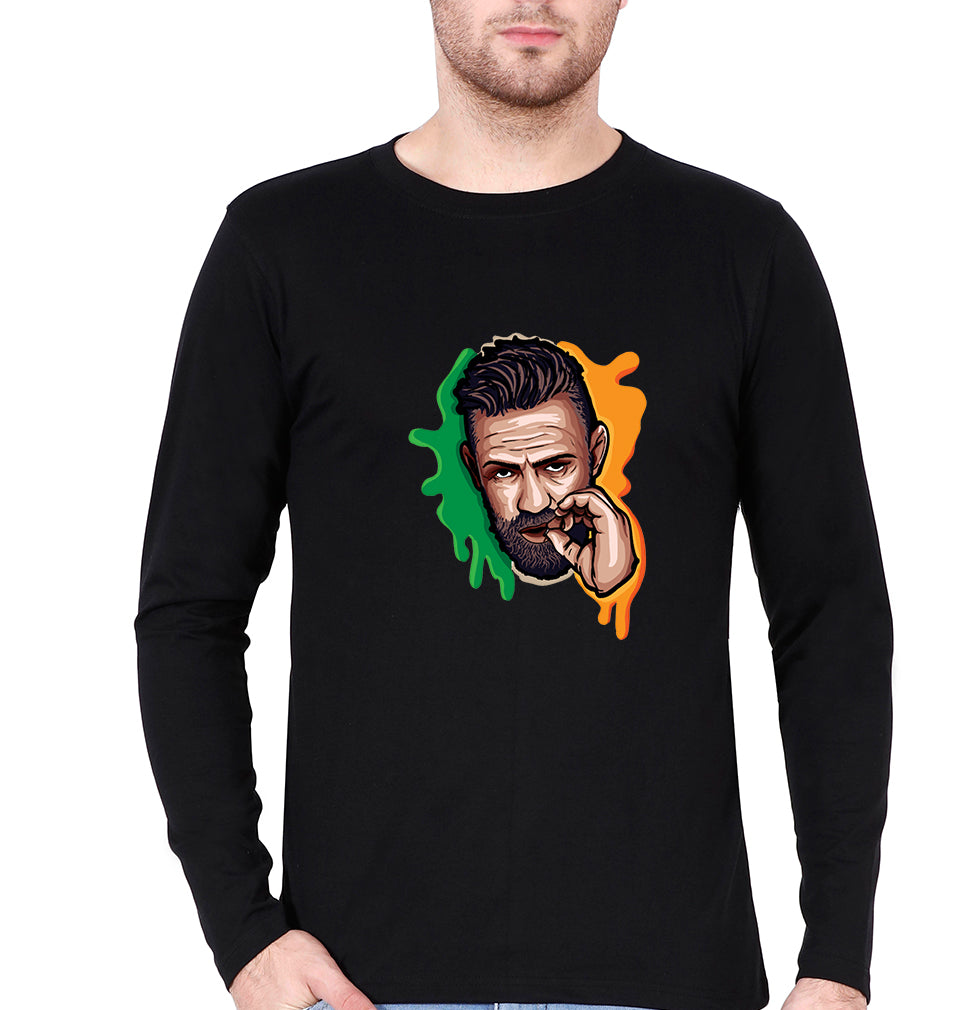 Conor McGregor Full Sleeves T-Shirt for Men-S(38 Inches)-Black-Ektarfa.online