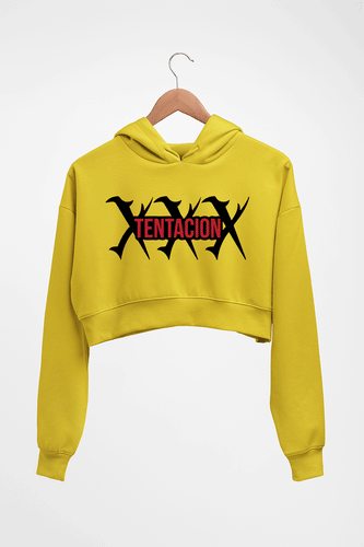 xxxtentaction Crop HOODIE FOR WOMEN-Mustard Yellow-Ektarfa.online