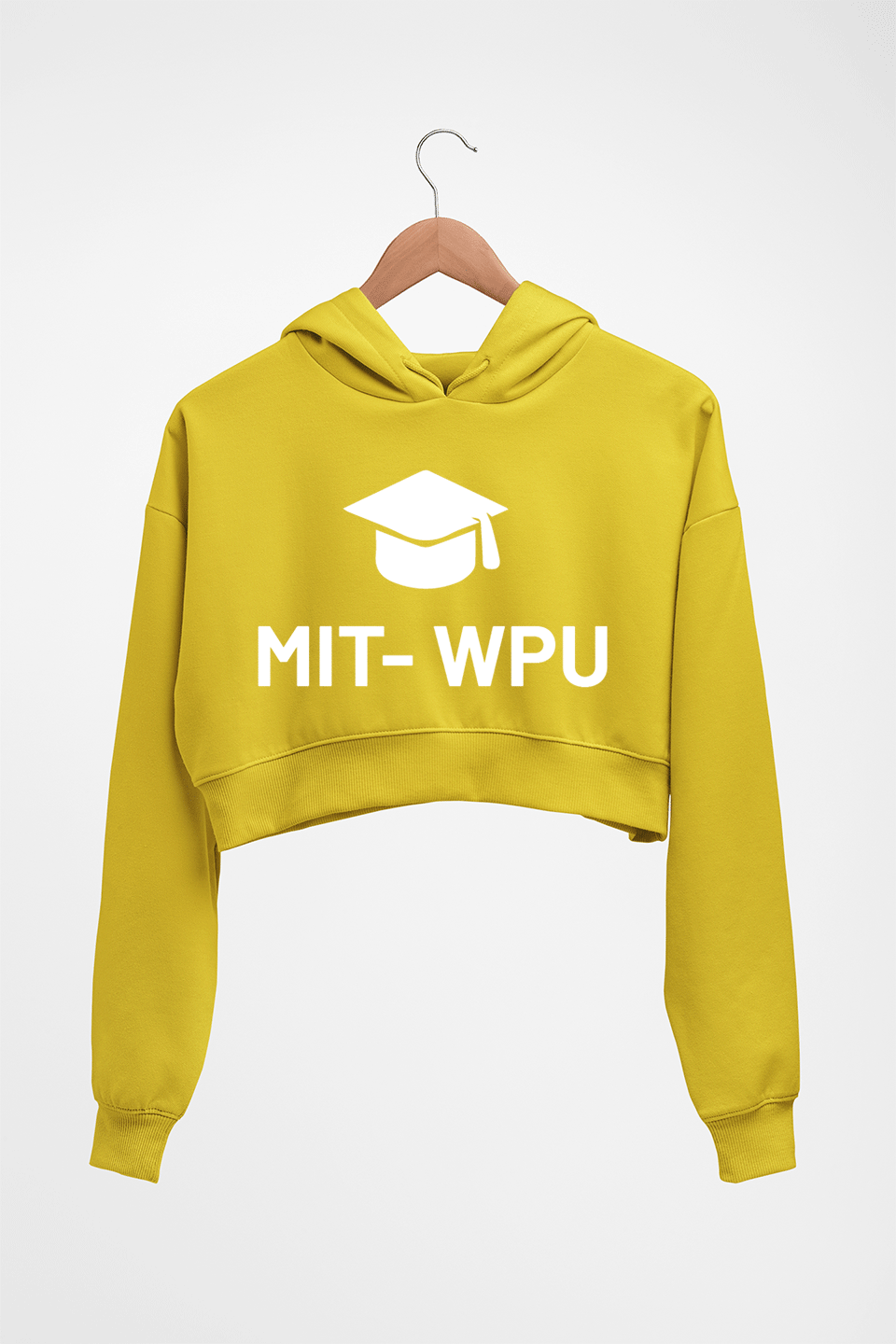MIT WPU Crop HOODIE FOR WOMEN-Mustard Yellow-Ektarfa.online