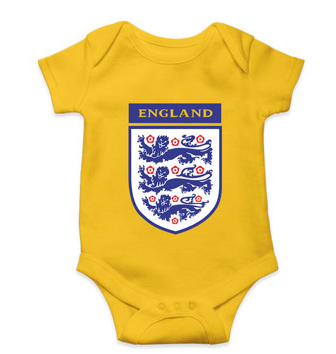 England Football Kids Romper For Baby Boy/Girl-0-5 Months(18 Inches)-Yellow-Ektarfa.online