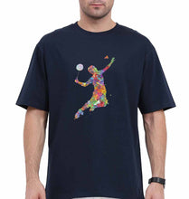 Load image into Gallery viewer, Badminton Oversized T-Shirt for Men-Navy Blue-Ektarfa.online
