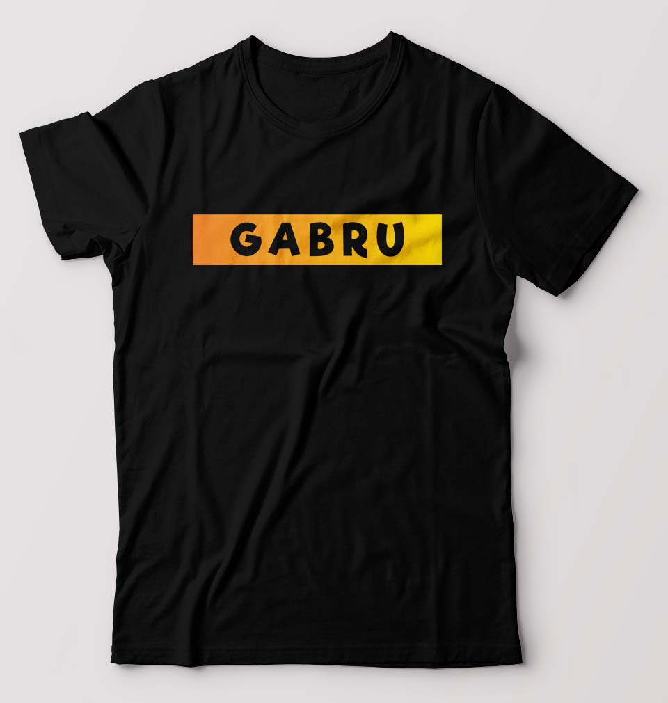 Gabru T-Shirt for Men-S(38 Inches)-Black-Ektarfa.online