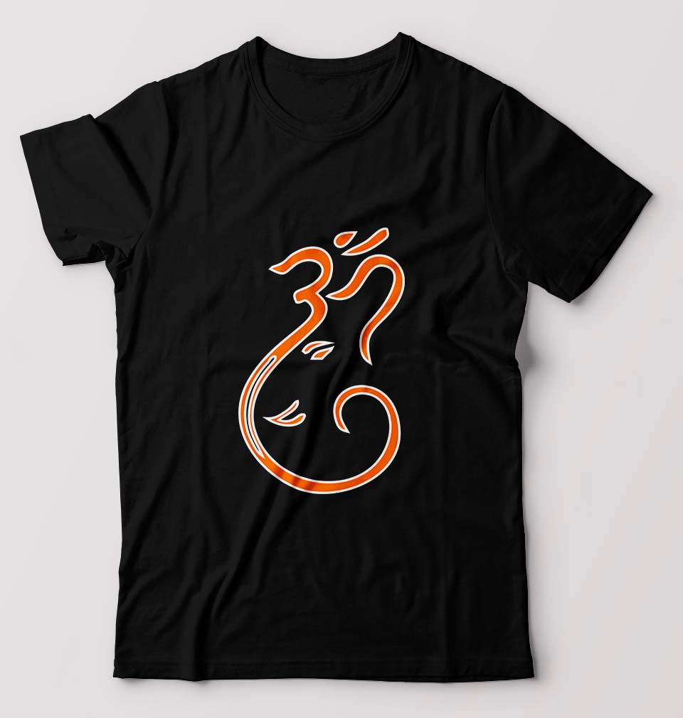 Ganpati JI(Ganesh) T-Shirt for Men-Black-Ektarfa.online