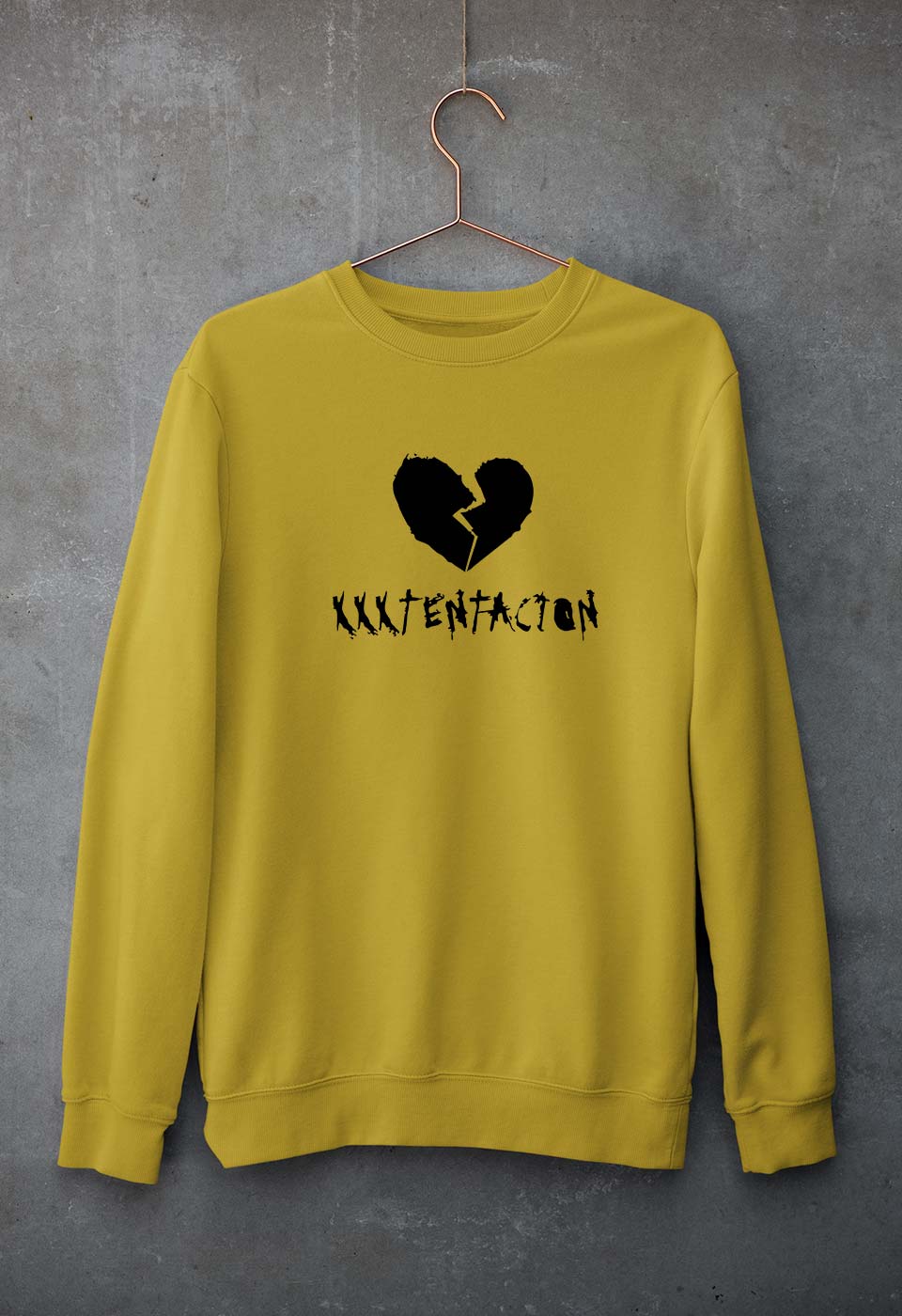 XXXtentacion Unisex Sweatshirt for Men/Women-S(40 Inches)-Mustard Yellow-Ektarfa.online