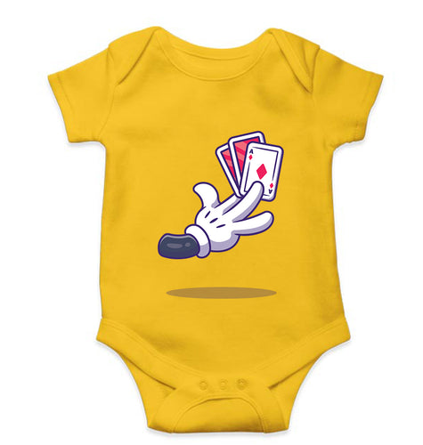 Poker Kids Romper For Baby Boy/Girl-0-5 Months(18 Inches)-Yellow-Ektarfa.online