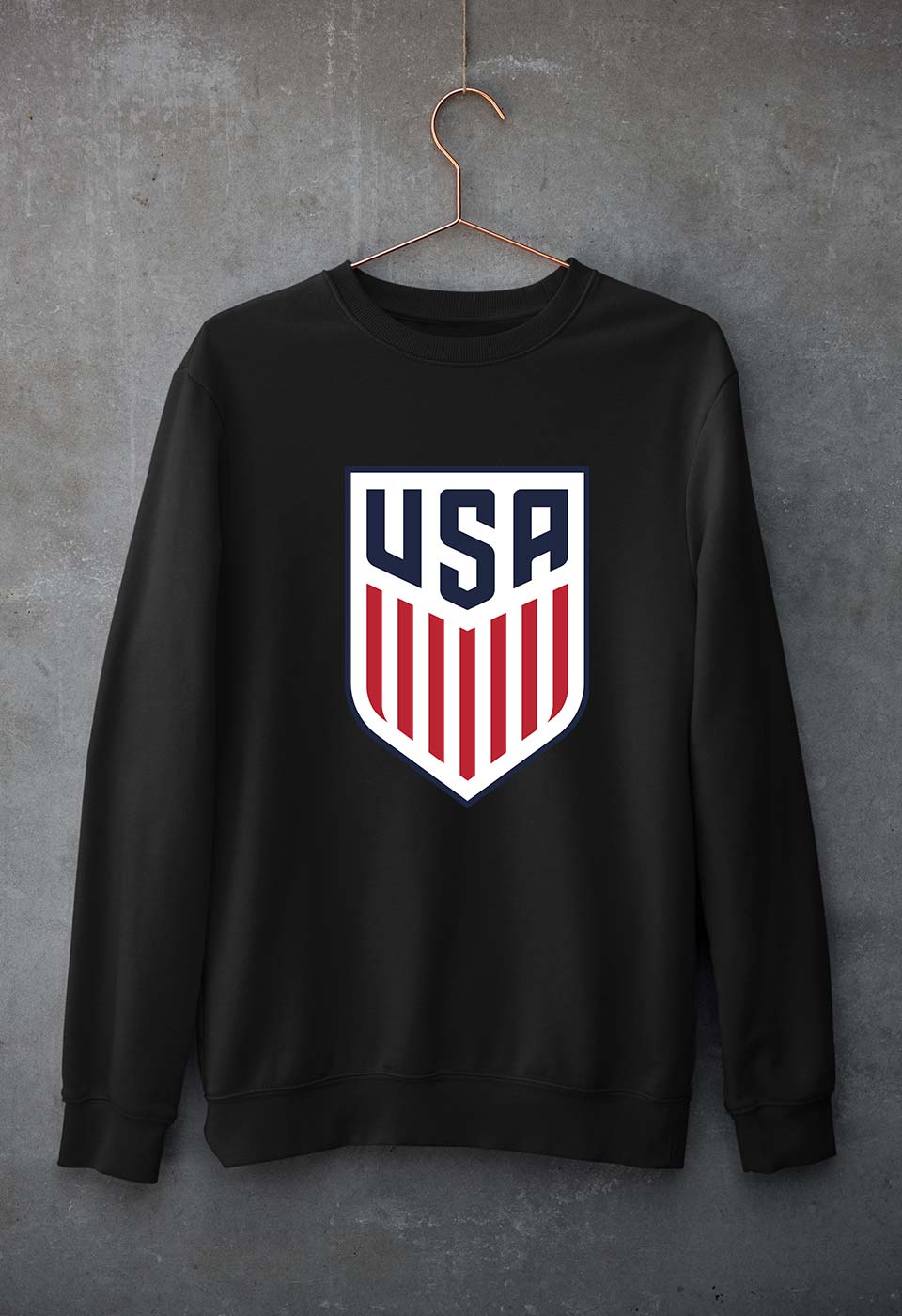 USA Football Unisex Sweatshirt for Men/Women-S(40 Inches)-Black-Ektarfa.online