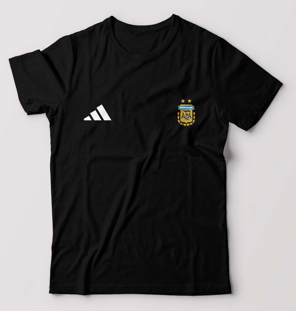 Argentina Football T-Shirt for Men-S(38 Inches)-Black-Ektarfa.online