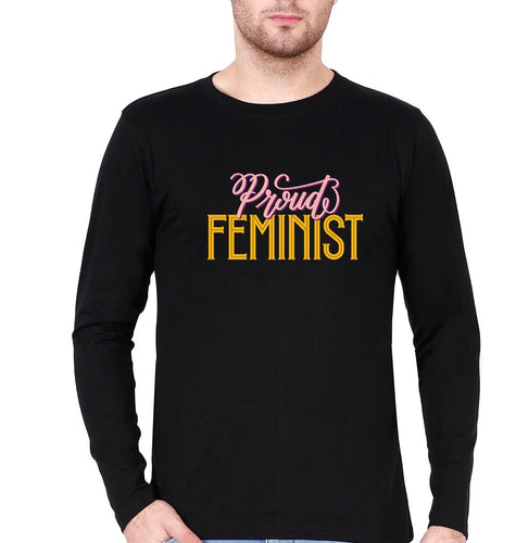 Feminist Full Sleeves T-Shirt for Men-Black-Ektarfa.online
