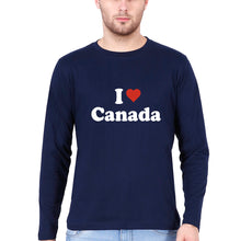 Load image into Gallery viewer, I Love Canada T Full Sleeves T-Shirt for Men-Navy Blue-Ektarfa.online

