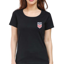 Load image into Gallery viewer, USA Football T-Shirt for Women-XS(32 Inches)-Black-Ektarfa.online
