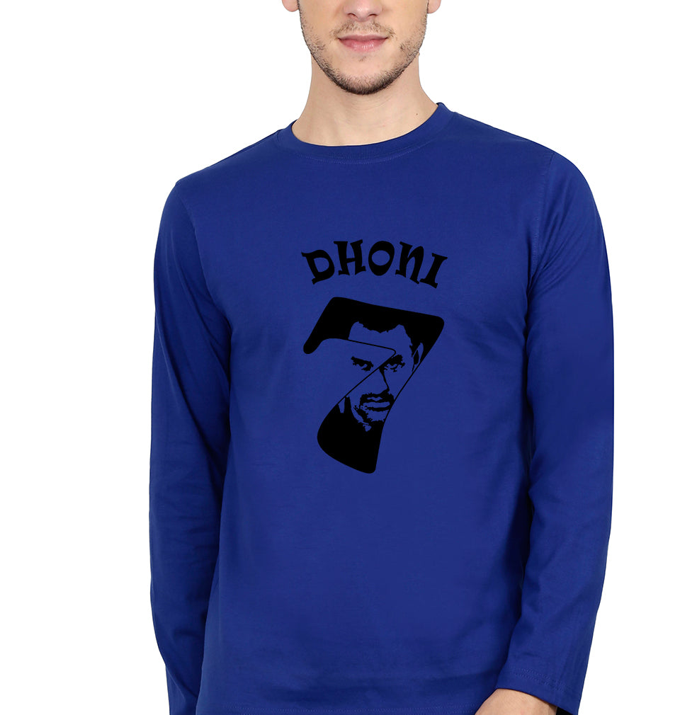 MS Dhoni (MSD) Full Sleeves T-Shirt for Men-Royal Blue-Ektarfa.online