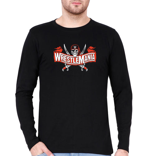 WWE Wrestle Mania Full Sleeves T-Shirt for Men-Black-Ektarfa.online