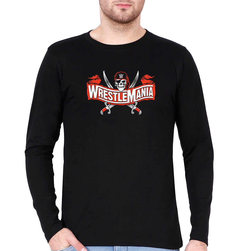WWE Wrestle Mania Full Sleeves T-Shirt for Men-Black-Ektarfa.online