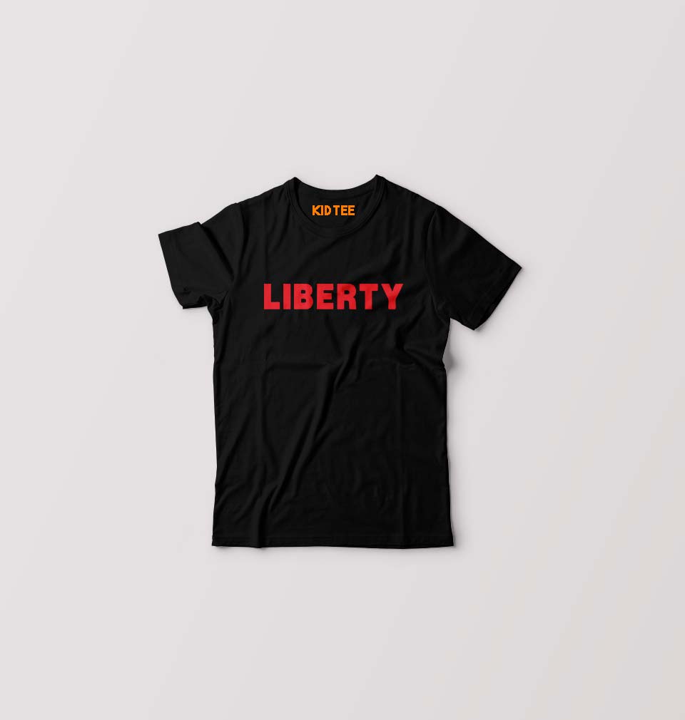 Liberty Kids T-Shirt for Boy/Girl-0-1 Year(20 Inches)-Black-Ektarfa.online
