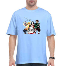 Load image into Gallery viewer, Demon Slayer Oversized T-Shirt for Men-Baby Blue-Ektarfa.online
