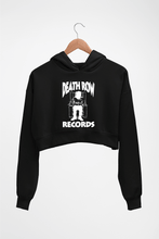 Load image into Gallery viewer, Death Row Records Crop HOODIE FOR WOMEN-Black-Ektarfa.online
