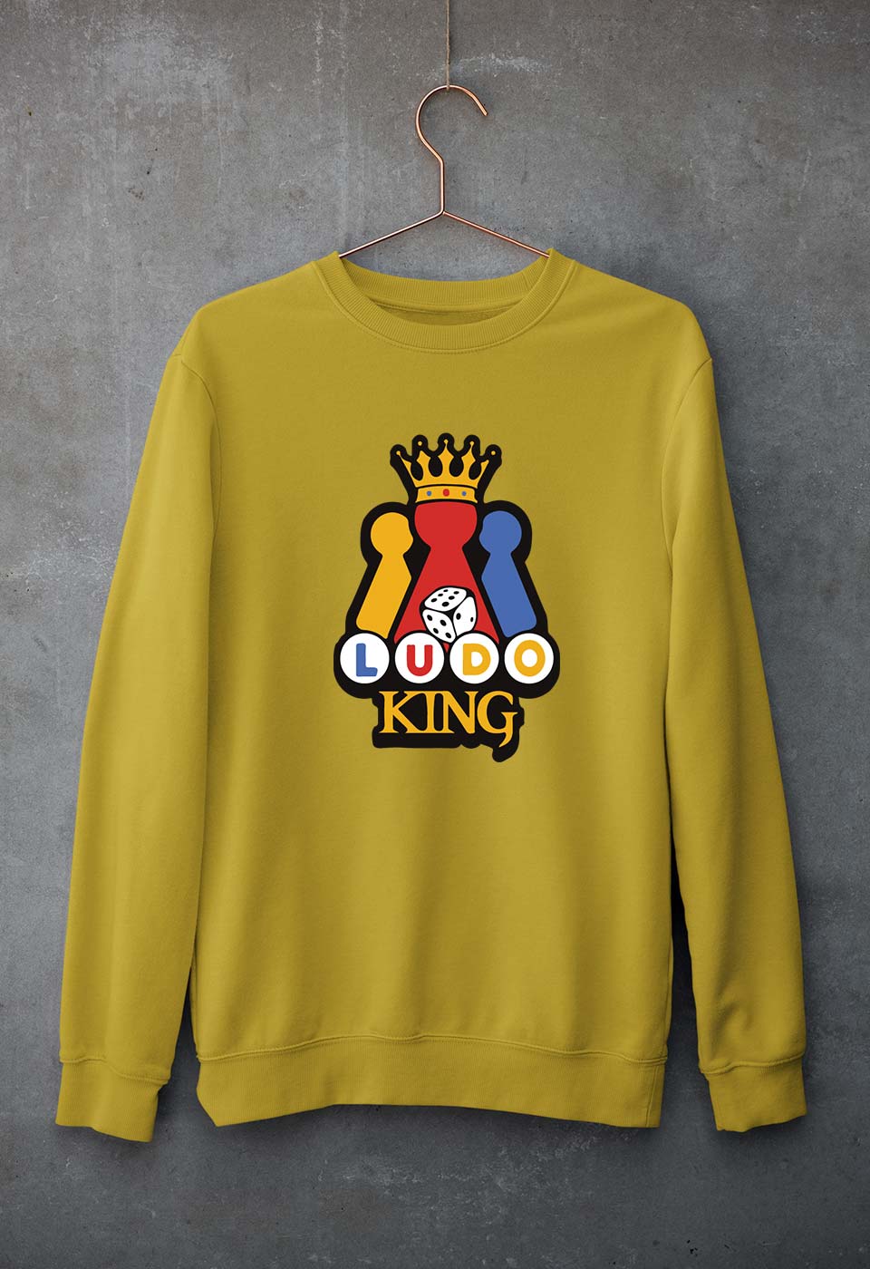 Ludo King Unisex Sweatshirt for Men/Women-S(40 Inches)-Mustard Yellow-Ektarfa.online