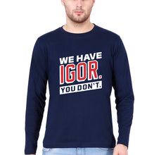 Load image into Gallery viewer, Igor Full Sleeves T-Shirt for Men-Navy Blue-Ektarfa.online

