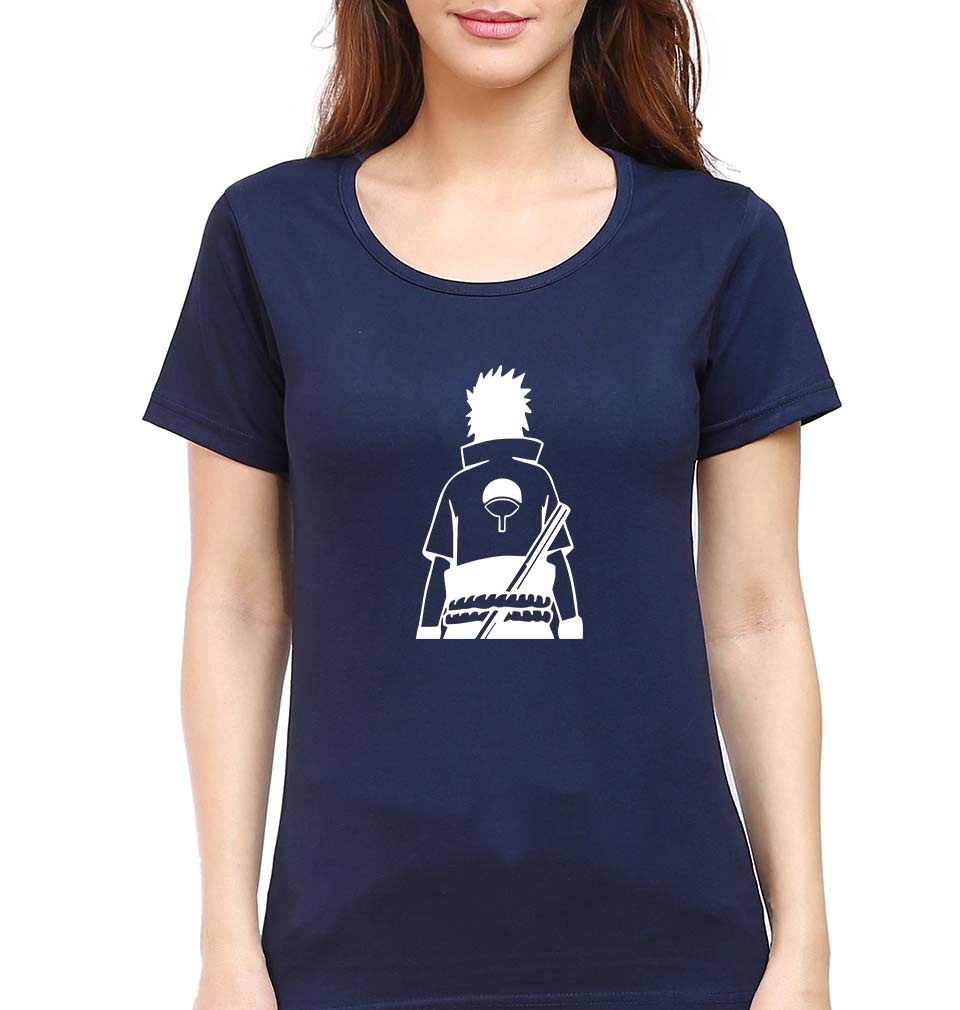 Sasuke Uchiha T-Shirt for Women-XS(32 Inches)-Navy Blue-Ektarfa.online