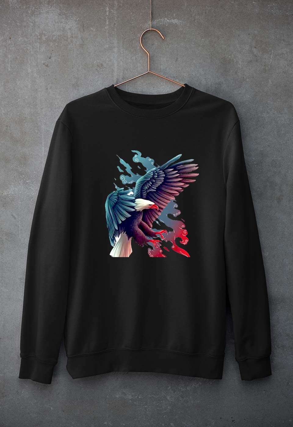 Eagle Unisex Sweatshirt for Men/Women-Black-Ektarfa.online