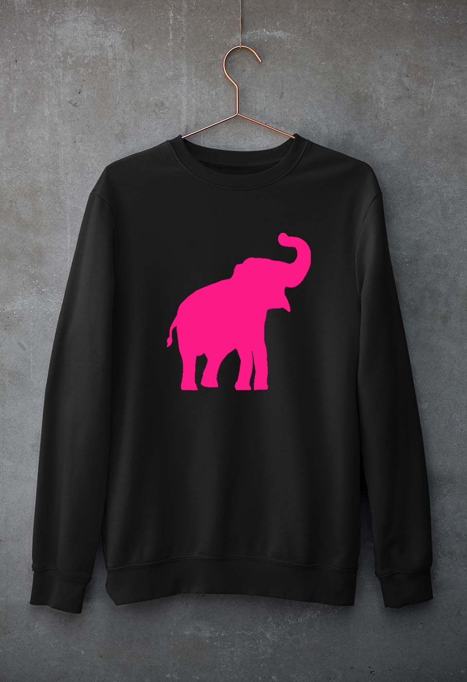 Pink Elephant Unisex Sweatshirt for Men/Women-Black-Ektarfa.online