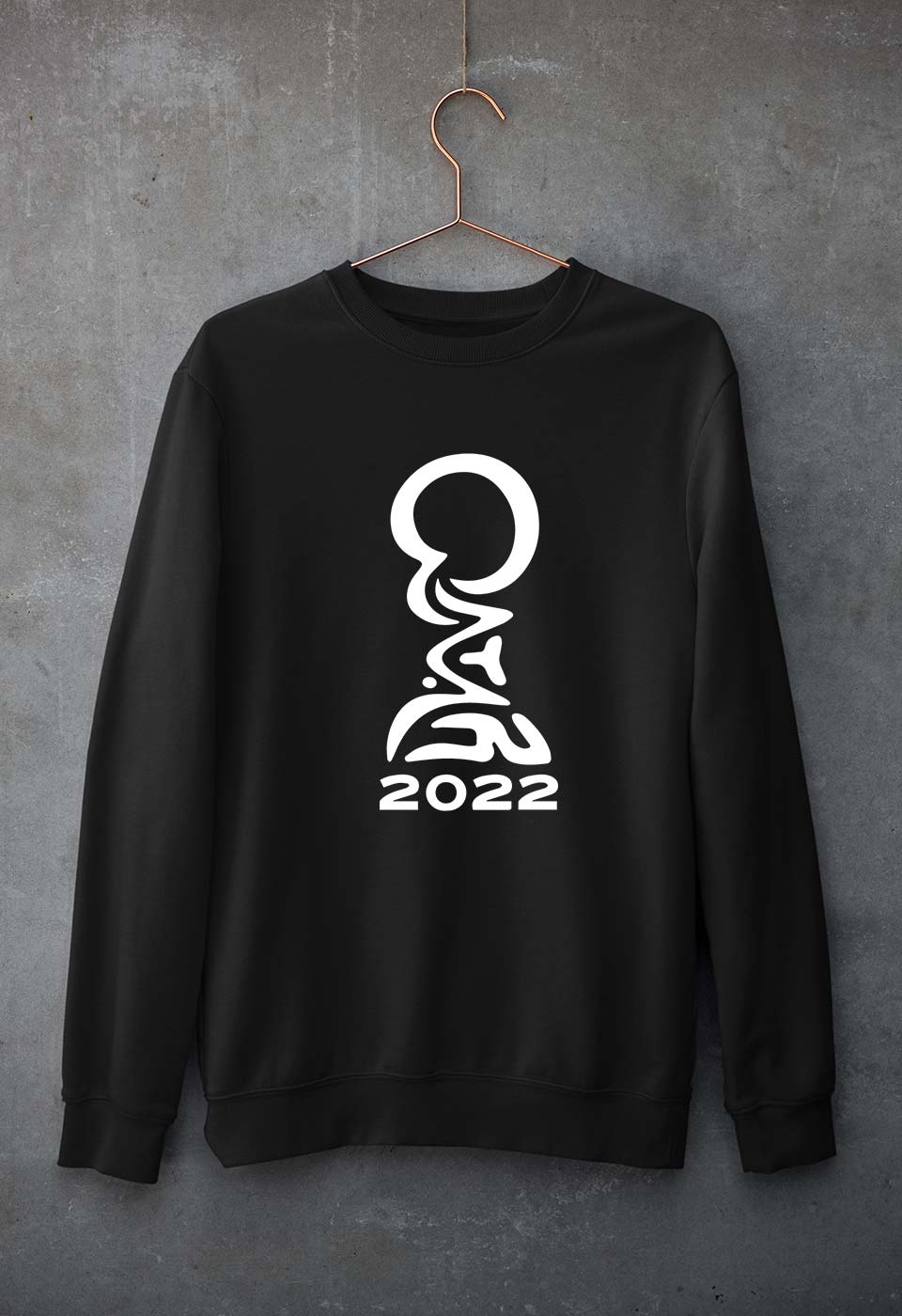 FIFA World Cup Qatar 2022 Unisex Sweatshirt for Men/Women-S(40 Inches)-Black-Ektarfa.online