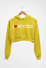 Load image into Gallery viewer, Love Books Crop HOODIE FOR WOMEN-Mustard Yellow-Ektarfa.online
