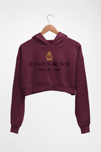 Load image into Gallery viewer, Arnold &amp; Son Crop HOODIE FOR WOMEN-Maroon-Ektarfa.online
