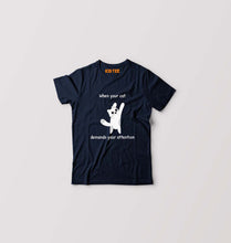 Load image into Gallery viewer, Cat Kids T-Shirt for Boy/Girl-0-1 Year(20 Inches)-Navy Blue-Ektarfa.online
