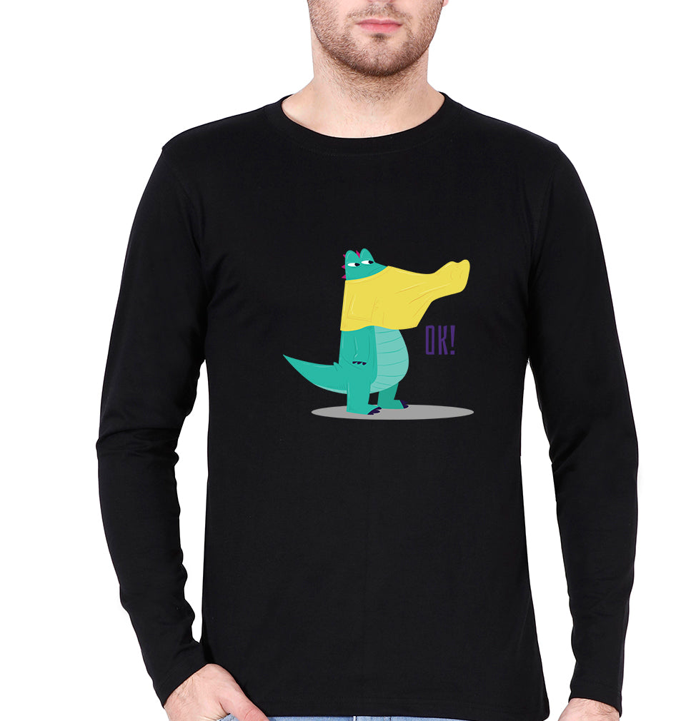 Crocodile Full Sleeves T-Shirt for Men-Black-Ektarfa.online
