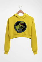 Load image into Gallery viewer, Angry T-Rex Gym Crop HOODIE FOR WOMEN
