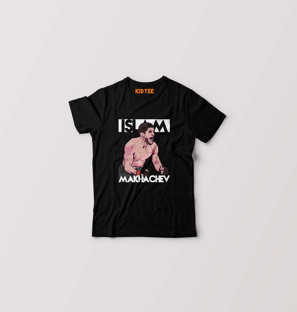 Islam Makhachev Kids T-Shirt for Boy/Girl-Black-Ektarfa.online