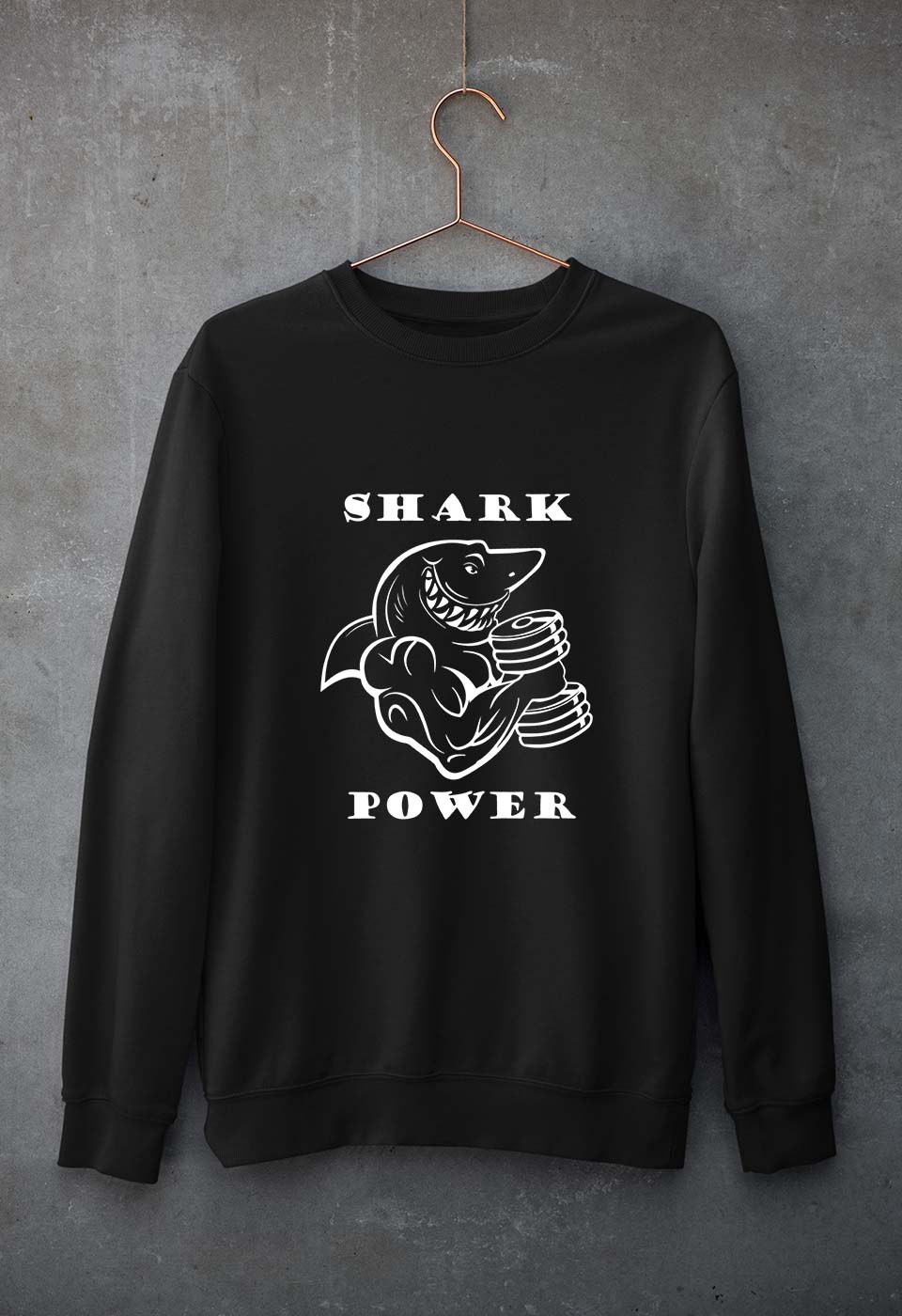 Gym Shark Power Unisex Sweatshirt for Men/Women-S(40 Inches)-Black-Ektarfa.online