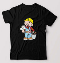 Load image into Gallery viewer, Bob the Builder T-Shirt for Men-S(38 Inches)-Black-Ektarfa.online
