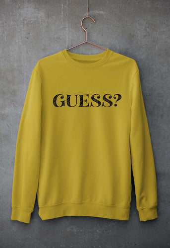 Guess Unisex Sweatshirt for Men/Women-Mustard Yellow-Ektarfa.online