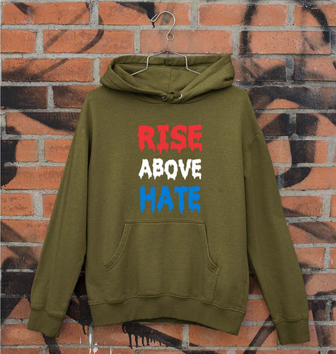 Rise Above Hate Unisex Hoodie for Men/Women-S(40 Inches)-Olive Green-Ektarfa.online