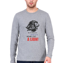 Load image into Gallery viewer, Lion Full Sleeves T-Shirt for Men-Grey Melange-Ektarfa.online
