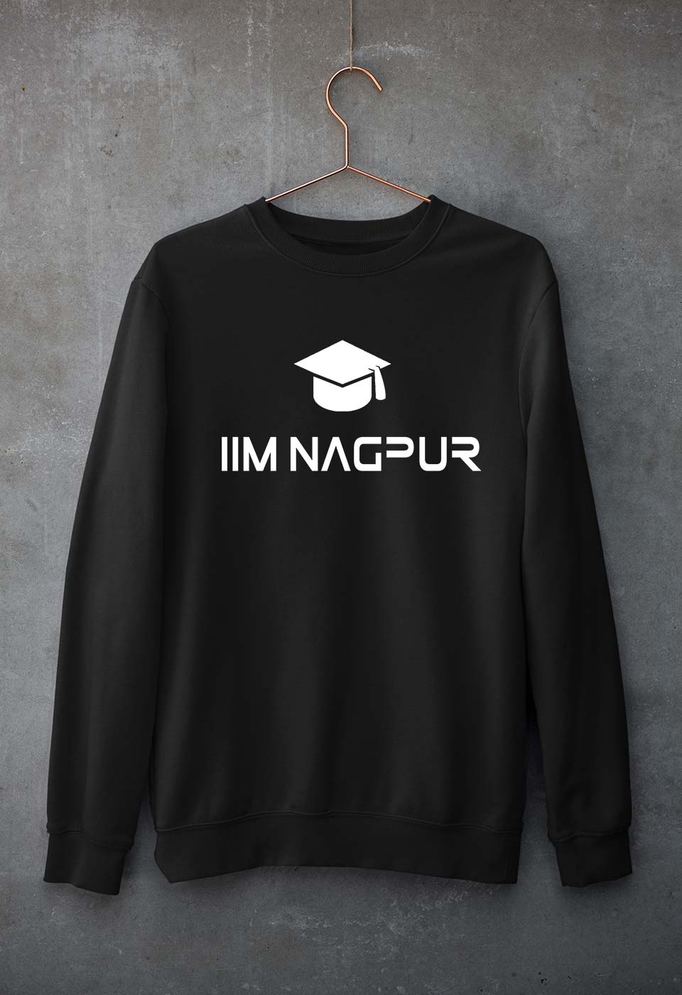 IIM Nagpur Unisex Sweatshirt for Men/Women-S(40 Inches)-Black-Ektarfa.online