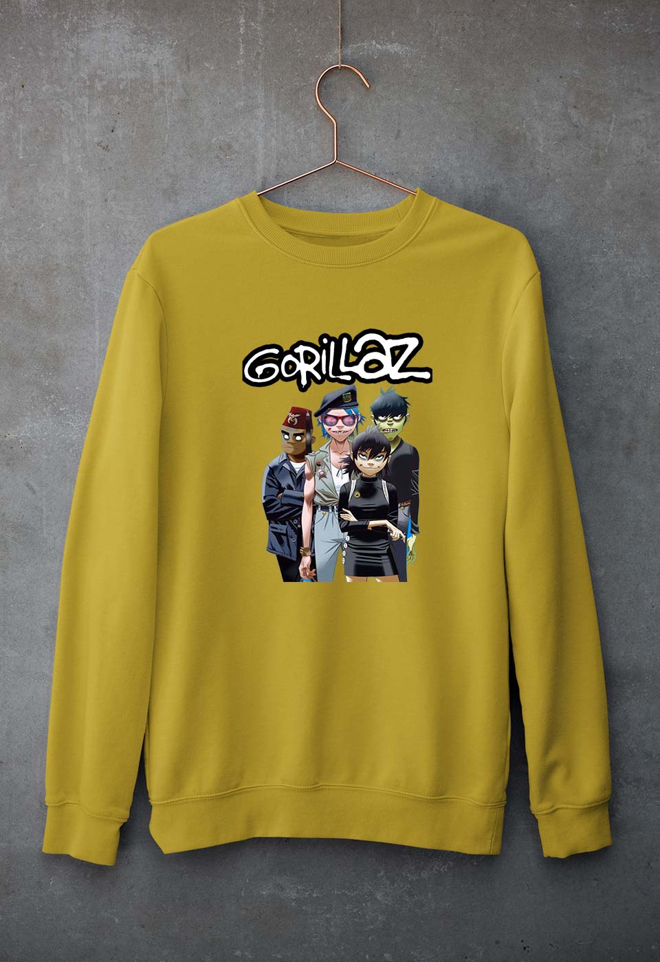 Gorillaz Unisex Sweatshirt for Men/Women-Mustard Yellow-Ektarfa.online
