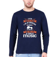Load image into Gallery viewer, Music Full Sleeves T-Shirt for Men-Navy Blue-Ektarfa.online
