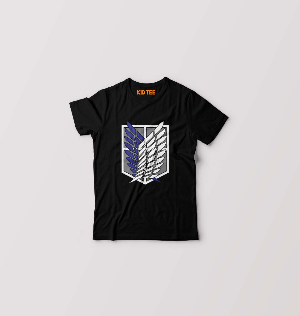 Attack on Titan Kids T-Shirt for Boy/Girl-Black-Ektarfa.online