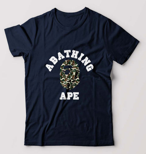 A Bathing Ape T-Shirt for Men-S(38 Inches)-Navy Blue-Ektarfa.online