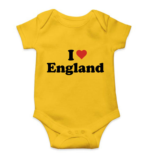 I Love England Kids Romper For Baby Boy/Girl-0-5 Months(18 Inches)-Yellow-Ektarfa.online