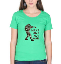 Load image into Gallery viewer, Guns N&#39; Roses Make Love Not War T-Shirt for Women-XS(32 Inches)-Flag Green-Ektarfa.online
