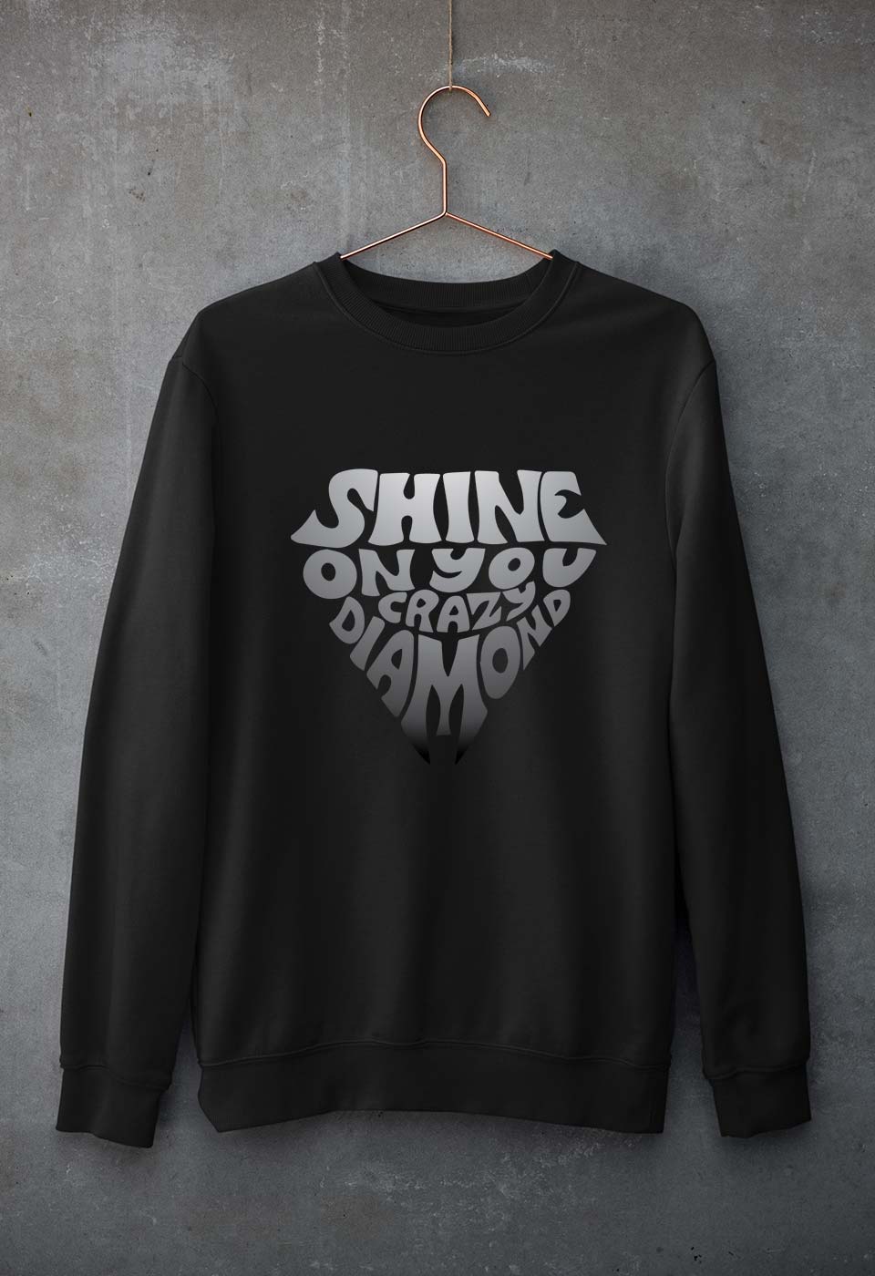 Shine on You Crazy Diamond Unisex Sweatshirt for Men/Women-S(40 Inches)-Black-Ektarfa.online
