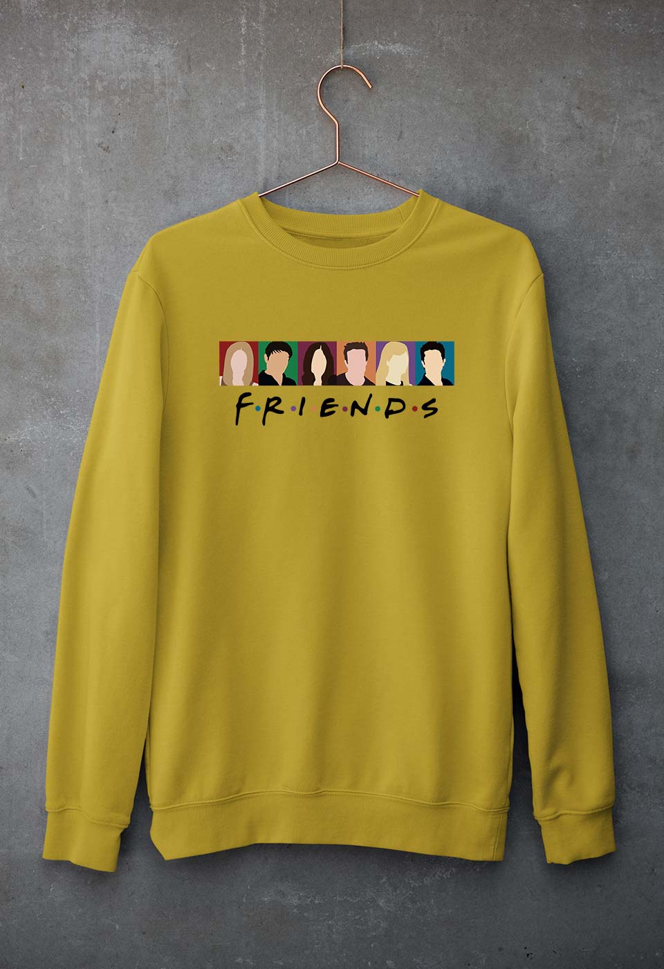 Friends Unisex Sweatshirt for Men/Women-S(40 Inches)-Mustard Yellow-Ektarfa.online