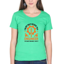Load image into Gallery viewer, Crazy Engineer T-Shirt for Women-Flag Green-Ektarfa.online
