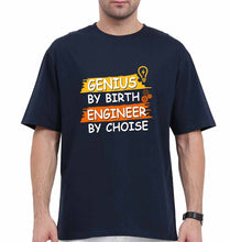 Load image into Gallery viewer, Genius Engineer Oversized T-Shirt for Men-Navy Blue-Ektarfa.online
