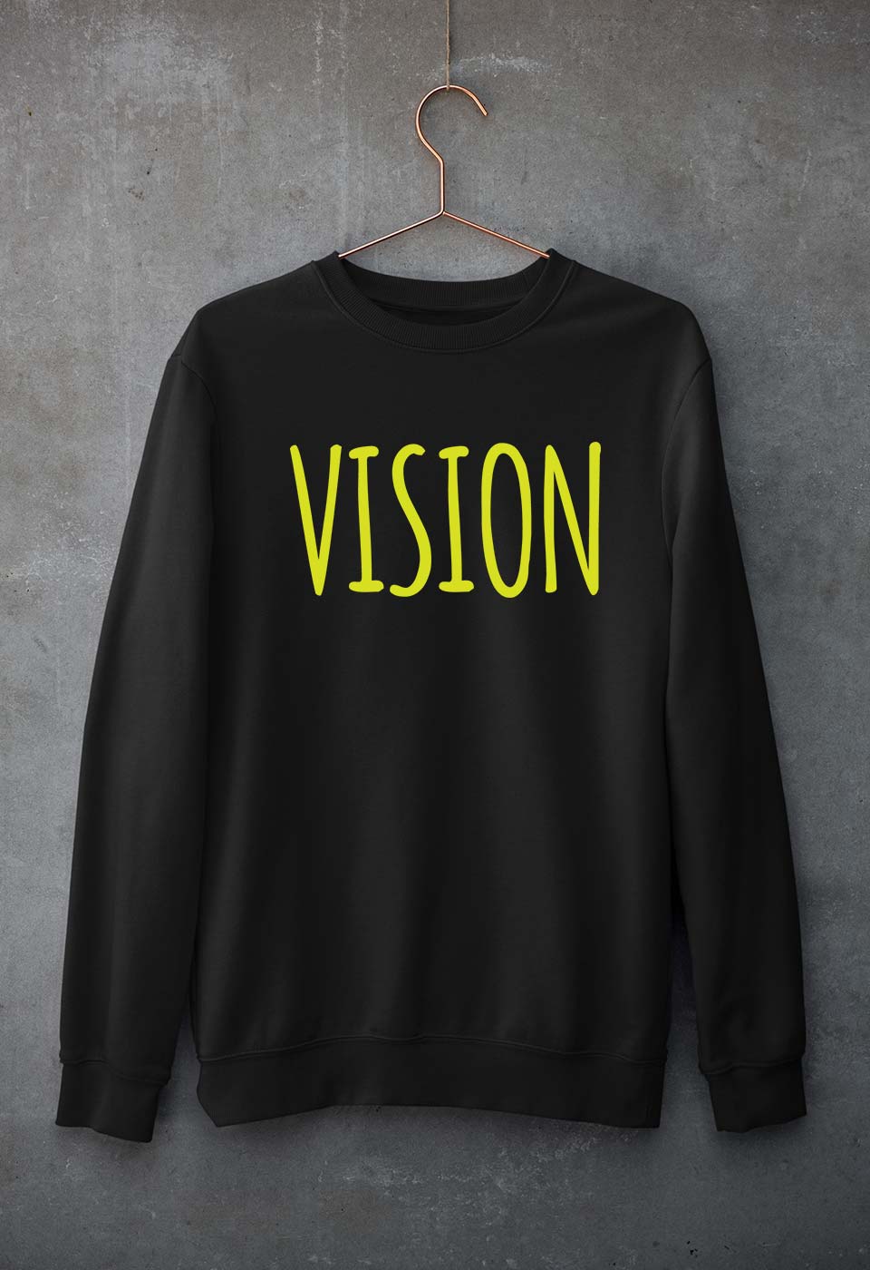 Vision Unisex Sweatshirt for Men/Women-S(40 Inches)-Black-Ektarfa.online