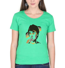 Load image into Gallery viewer, Bruce Lee T-Shirt for Women-XS(32 Inches)-Flag Green-Ektarfa.online
